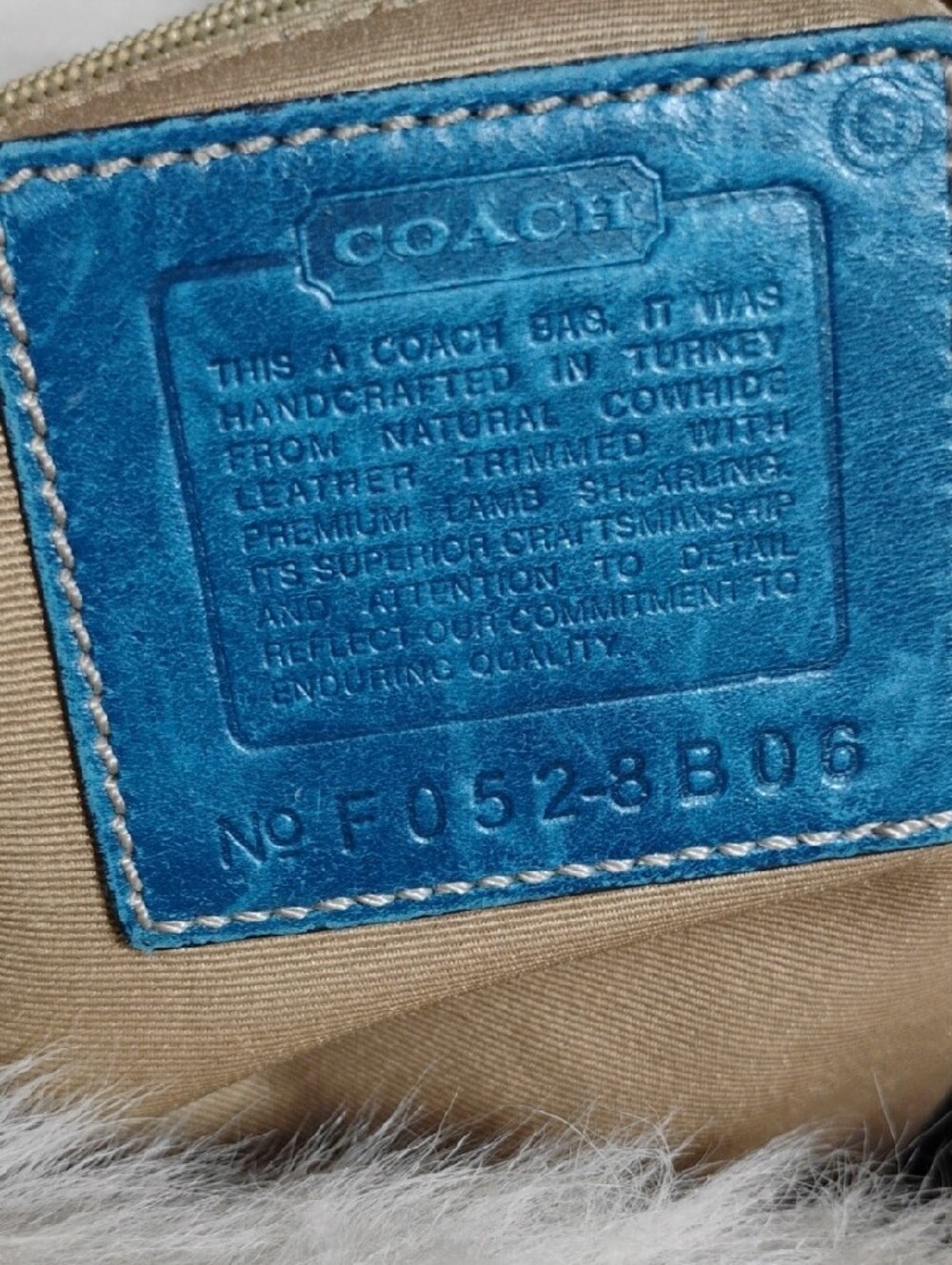 SALE! RARE!!Coach Limited Edition Shearling Blue Leather Gallery Tote - Picture 11 of 16